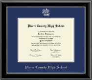 Pierce County High School diploma frame - Silver Embossed Diploma Frame in Onyx Silver