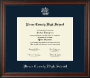 Pierce County High School Silver Embossed Diploma Frame in Studio