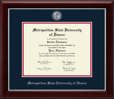 Metropolitan State University of Denver diploma frame - Masterpiece Medallion Diploma Frame in Gallery Silver