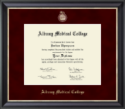 Albany Medical College Regal Edition Diploma Frame in Noir