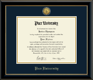 Pace University diploma frame - Gold Engraved Medallion Diploma Frame in Onyx Gold