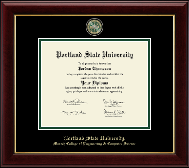 Portland State University diploma frame - Masterpiece Medallion Diploma Frame in Gallery