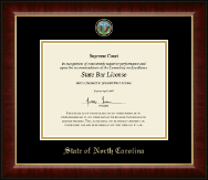 State of North Carolina Masterpiece Medallion Certificate Frame in Murano