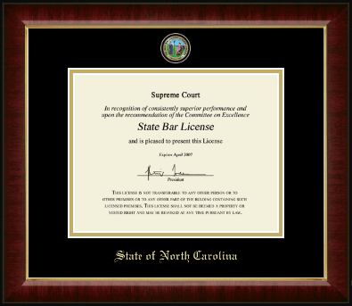 State of North Carolina certificate frame - Masterpiece Medallion Certificate Frame in Murano