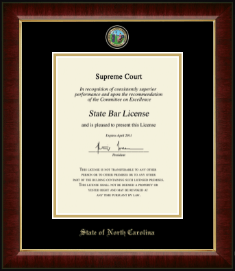 State of North Carolina certificate frame - Masterpiece Medallion Certificate Frame in Murano