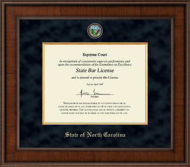 State of North Carolina certificate frame - Presidential Masterpiece Certificate Frame in Madison