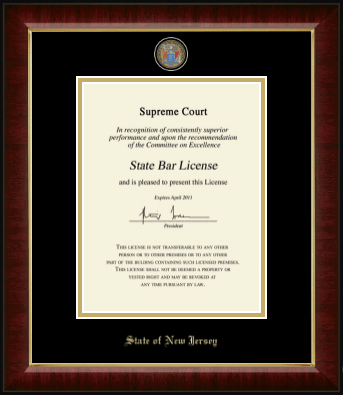 State of New Jersey certificate frame - Masterpiece Medallion Certificate Frame in Murano
