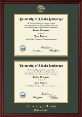 University of Alaska Anchorage diploma frame - Double Diploma Frame in Camby