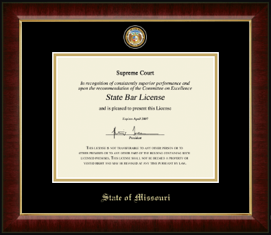 State of Missouri certificate frame - Masterpiece Medallion Certificate Frame in Murano