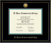 El Paso Community College Gold Engraved Medallion Diploma Frame in Onexa Gold