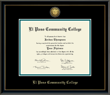 El Paso Community College diploma frame - Gold Engraved Medallion Diploma Frame in Onexa Gold