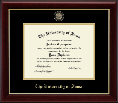 The University of Iowa diploma frame - Masterpiece Medallion Diploma Frame in Gallery