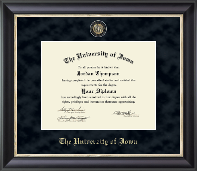 The University of Iowa diploma frame - Regal Edition Diploma Frame in Noir