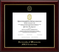 UW MBA Consortium diploma frame - Gold Embossed Diploma Frame in Gallery