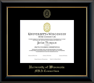 UW MBA Consortium Gold Embossed Diploma Frame in Onyx Gold