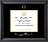 UW MBA Consortium Gold Embossed Diploma Frame in Noir