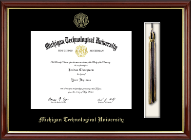 Michigan Technological University diploma frame - Tassel & Cord Diploma Frame in Southport Gold