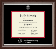Pacific University Silver Embossed Diploma Frame in Devonshire