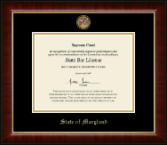 State of Maryland Masterpiece Medallion Certificate Frame in Murano