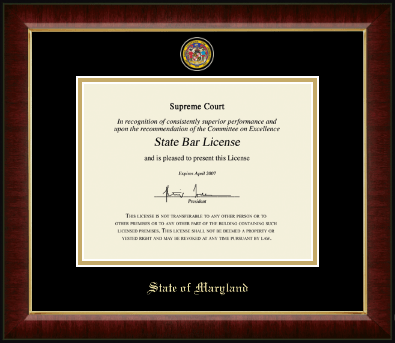 State of Maryland certificate frame - Masterpiece Medallion Certificate Frame in Murano
