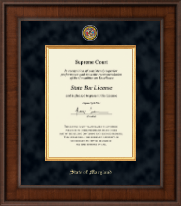 State of Maryland Presidential Masterpiece Certificate Frame in Madison