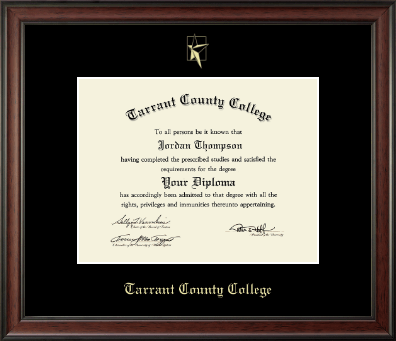 Tarrant County College diploma frame - Gold Embossed Diploma Frame in Studio