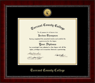 Tarrant County College diploma frame - Gold Engraved Medallion Diploma Frame in Sutton