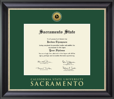 California State University Sacramento diploma frame - Gold Engraved Medallion Diploma Frame in Noir