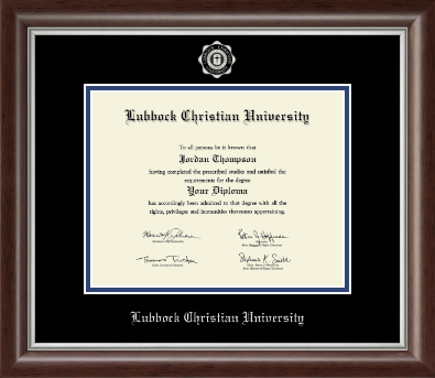 Lubbock Christian University diploma frame - Silver Embossed Diploma Frame in Devonshire