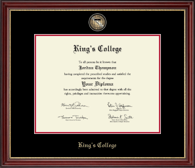 The King's College at Pennsylvania diploma frame - Masterpiece Medallion Diploma Frame in Kensington Gold