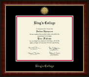 The King's College at Pennsylvania diploma frame - Gold Engraved Medallion Diploma Frame in Murano