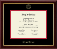 The King's College at Pennsylvania diploma frame - Gold Embossed Diploma Frame in Gallery