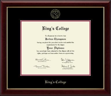 The King's College at Pennsylvania diploma frame - Gold Embossed Diploma Frame in Gallery