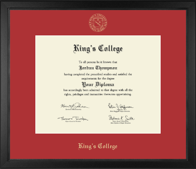 The King's College at Pennsylvania diploma frame - Gold Embossed Diploma Frame in Arena