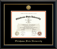 Oklahoma State University diploma frame - Gold Engraved Medallion Diploma Frame in Onyx Gold