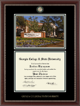 Georgia College & State University diploma frame - Campus Scene Masterpiece Diploma Frame in Chateau