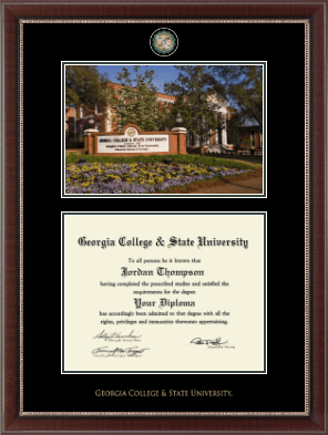 Georgia College & State University diploma frame - Campus Scene Masterpiece Diploma Frame in Chateau