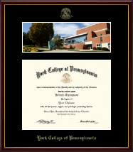 York College of Pennsylvania diploma frame - Campus Scene Diploma Frame in Galleria