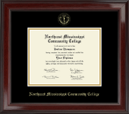 Northeast Mississippi Community College Gold Embossed Diploma Frame in Encore