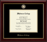 Whitman College diploma frame - Masterpiece Medallion Diploma Frame in Gallery