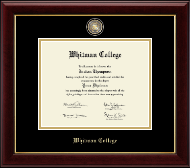 Whitman College diploma frame - Masterpiece Medallion Diploma Frame in Gallery