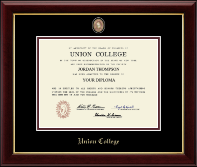 Union College in New York diploma frame - Masterpiece Medallion Diploma Frame in Gallery