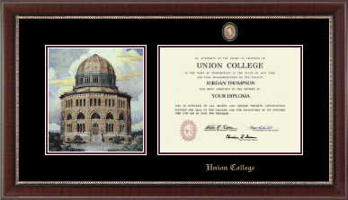 Union College in New York diploma frame - Campus Scene Masterpiece Diploma Frame in Chateau