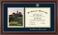 St. Edward's University diploma frame - Campus Scene Masterpiece Diploma Frame in Chateau