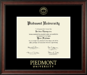 Piedmont University Gold Embossed Diploma Frame in Studio