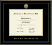 University of Houston-Clear Lake diploma frame - Gold Engraved Medallion Diploma Frame in Onyx Gold