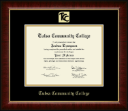 Tulsa Community College Gold Embossed Diploma Frame in Murano