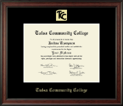 Tulsa Community College Gold Embossed Diploma Frame in Studio