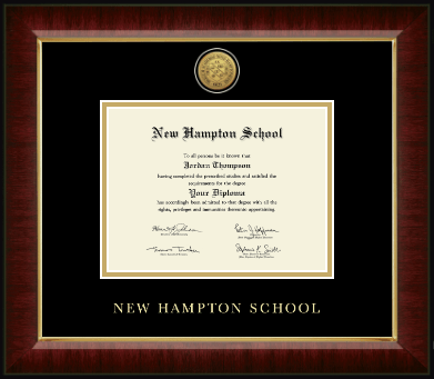 New Hampton School in New Hampshire diploma frame - Gold Engraved Medallion Diploma Frame in Murano