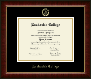 Kaskaskia College diploma frame - Gold Embossed Diploma Frame in Murano